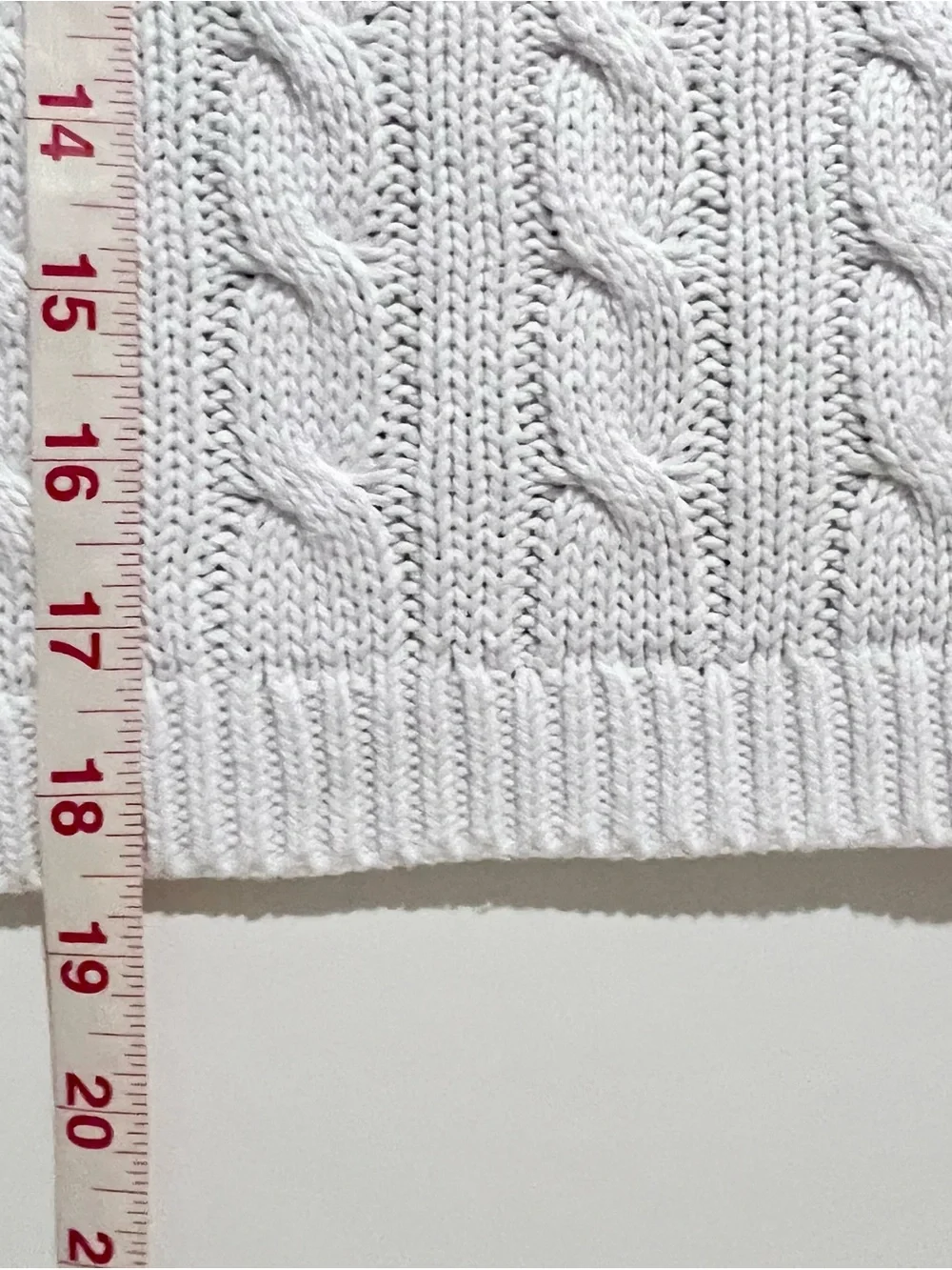 J. Crew Cropped White Cable Knit Crewneck Sweater Ribbed Small